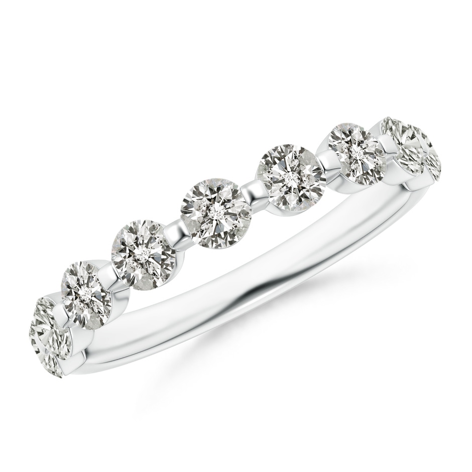 3mm KI3 Floating Round Diamond Semi Eternity Wedding Ring for Her in P950 Platinum 