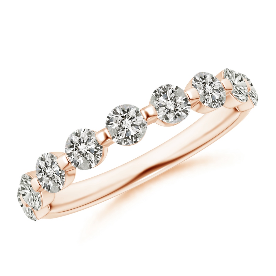 3mm KI3 Floating Round Diamond Semi Eternity Wedding Ring for Her in Rose Gold 