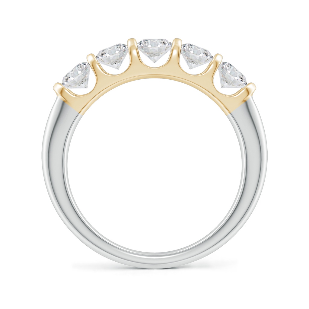3.8mm HSI2 Bar Set Five Stone Round Diamond Wedding Ring for Her in White Gold Yellow Gold - side 199