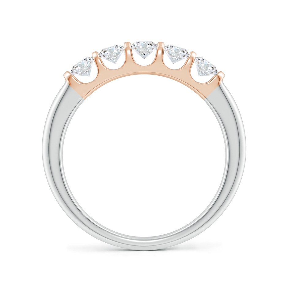 3mm GVS2 Bar Set Five Stone Round Diamond Wedding Ring for Her in White Gold Rose Gold side 199