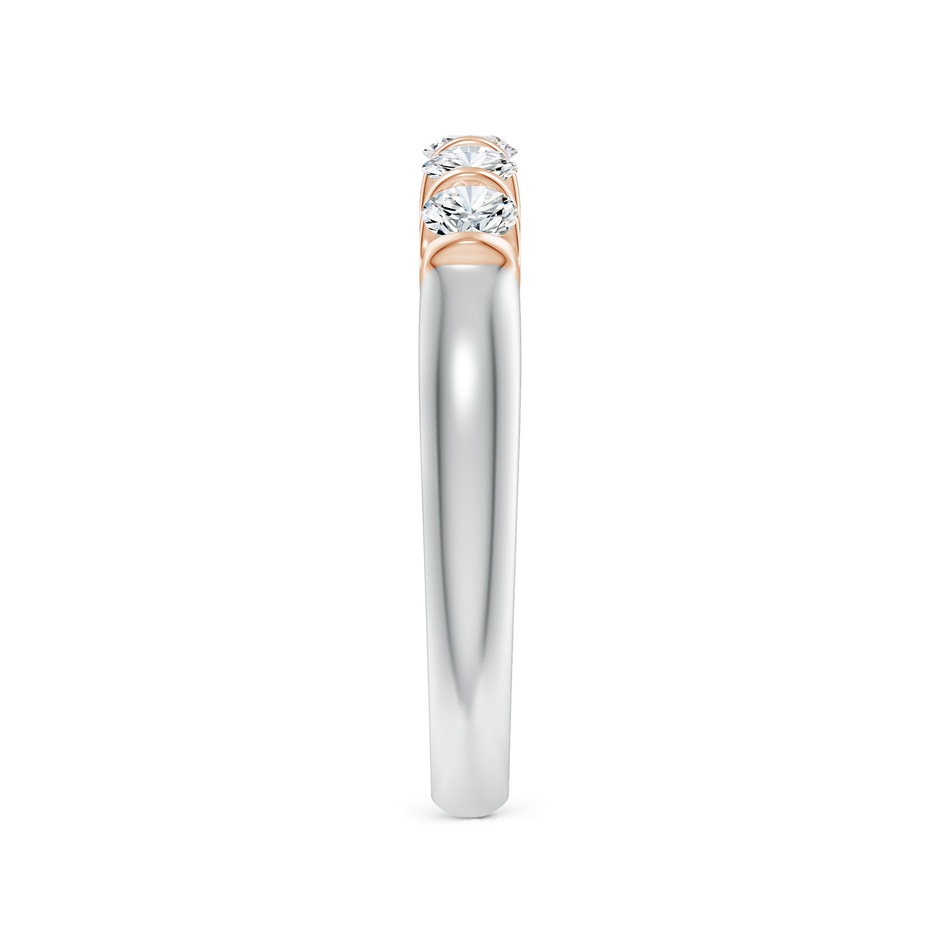 3mm GVS2 Bar Set Five Stone Round Diamond Wedding Ring for Her in White Gold Rose Gold side 299