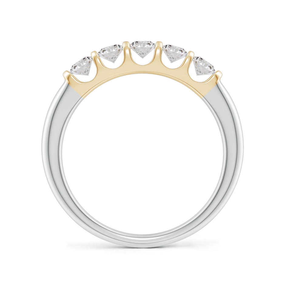 3mm IJI1I2 Bar Set Five Stone Round Diamond Wedding Ring for Her in White Gold Yellow Gold side 199