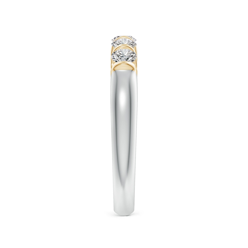3mm IJI1I2 Bar Set Five Stone Round Diamond Wedding Ring for Her in White Gold Yellow Gold side 299