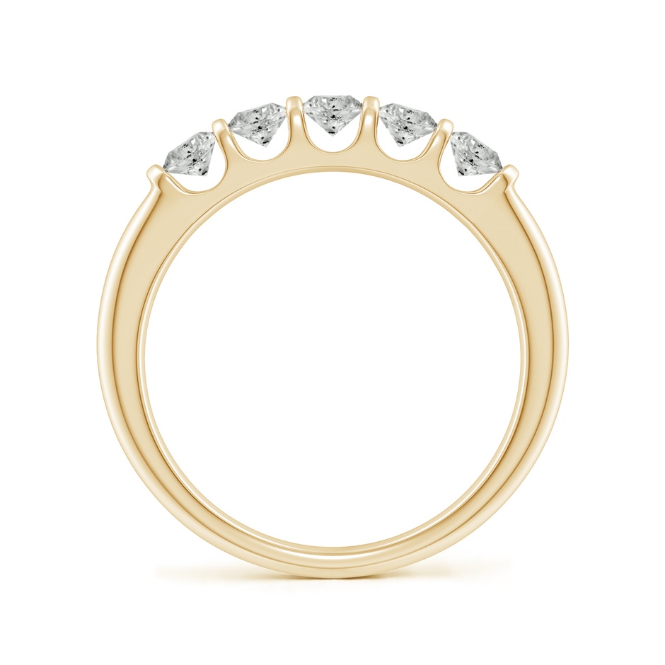 3mm KI3 Bar Set Five Stone Round Diamond Wedding Ring for Her in Yellow Gold side 199