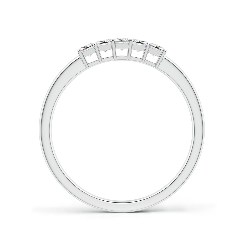 2.1mm HSI2 Classic Five Stone Princess Diamond Wedding Ring for Her in 18K White Gold - side 199