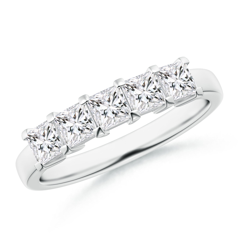 3.2mm HSI2 Classic Five Stone Princess Diamond Wedding Ring for Her in White Gold 