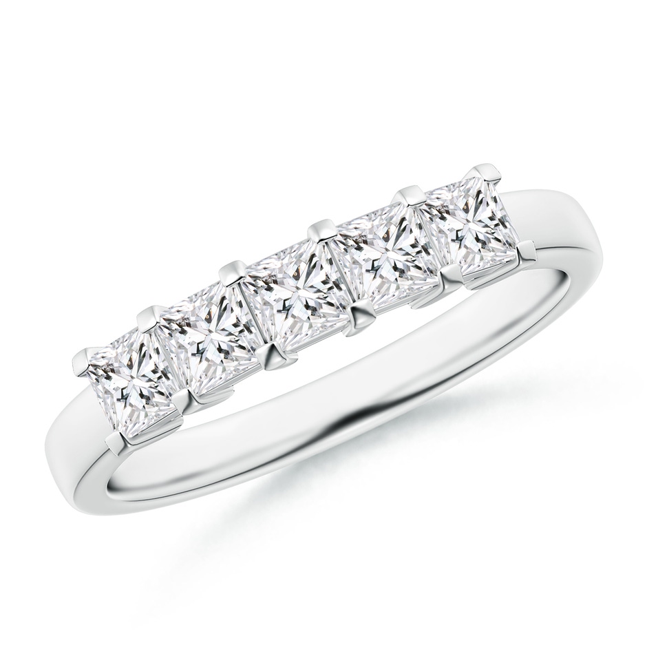 3mm HSI2 Classic Five Stone Princess Diamond Wedding Ring for Her in P950 Platinum 