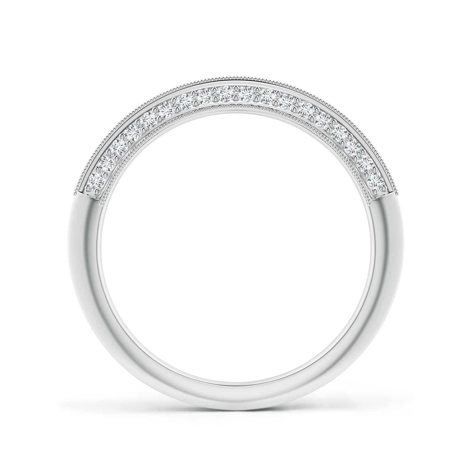 1.2mm GVS2 Pave-Set Diamond Knife Edge Wedding Ring for Women in P950 Platinum