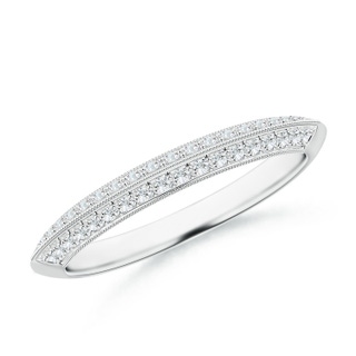 1.2mm GVS2 Pave-Set Diamond Knife Edge Wedding Ring for Women in White Gold