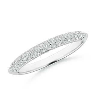 1.2mm HSI2 Pave-Set Diamond Knife Edge Wedding Ring for Women in White Gold