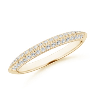 1.2mm HSI2 Pave-Set Diamond Knife Edge Wedding Ring for Women in Yellow Gold