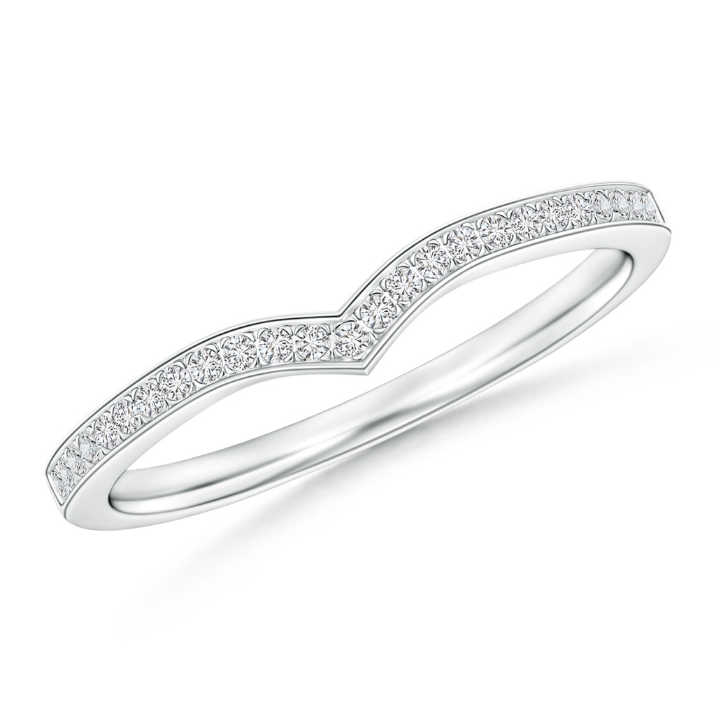 1mm HSI2 Pav� Half Eternity Diamond Pointed Wedding Band for Her in White Gold