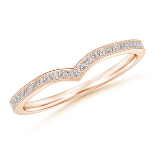 1mm IJI1I2 Pav� Half Eternity Diamond Pointed Wedding Band for Her in 9K Rose Gold