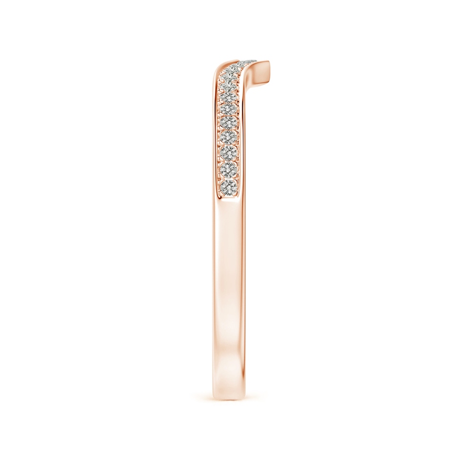 1mm KI3 Pav� Half Eternity Diamond Pointed Wedding Band for Her in 9K Rose Gold side 299