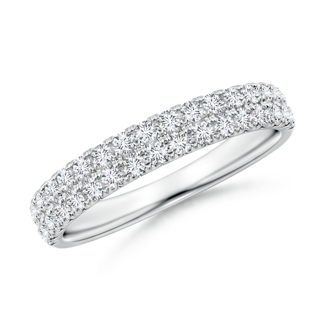 1.6mm GVS2 Half Eternity Double Row Diamond Wedding Ring in White Gold