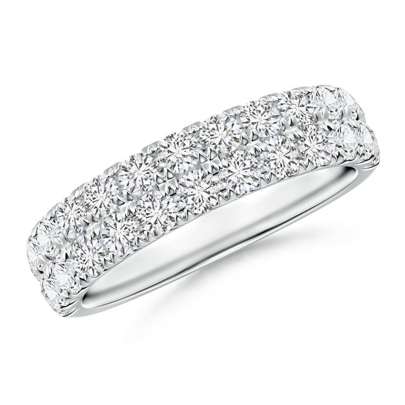 Half Eternity Double Row Diamond Wedding Ring