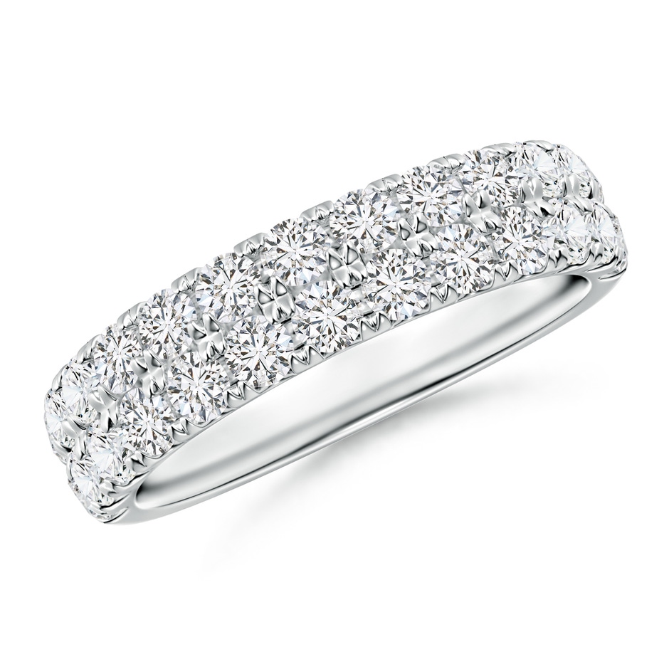 2.4mm HSI2 Half Eternity Double Row Diamond Wedding Ring in P950 Platinum 
