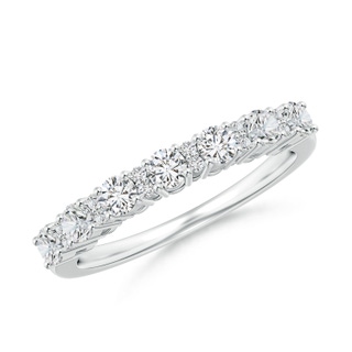 2.7mm HSI2 Round Diamond Half Eternity Ring in Prong Setting in White Gold