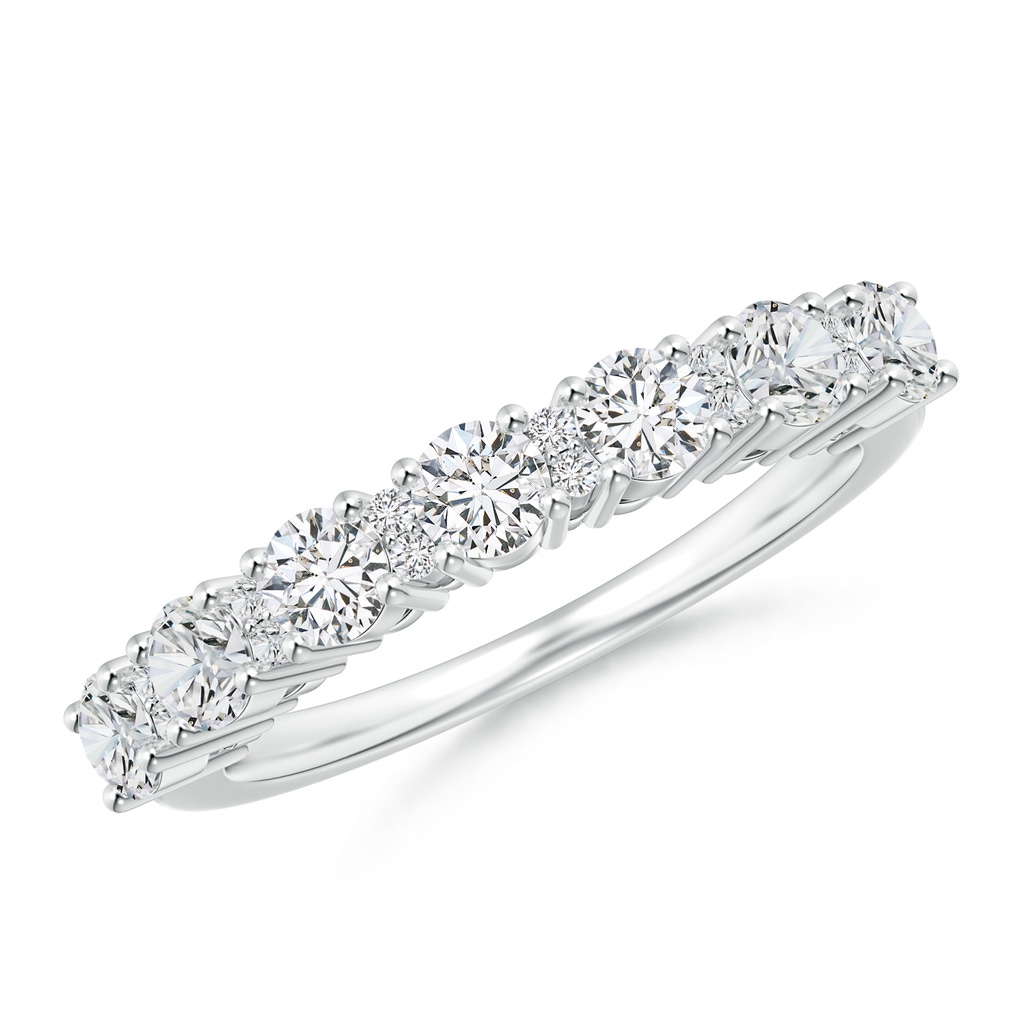 3.2mm HSI2 Round Diamond Half Eternity Ring in Prong Setting in P950 Platinum