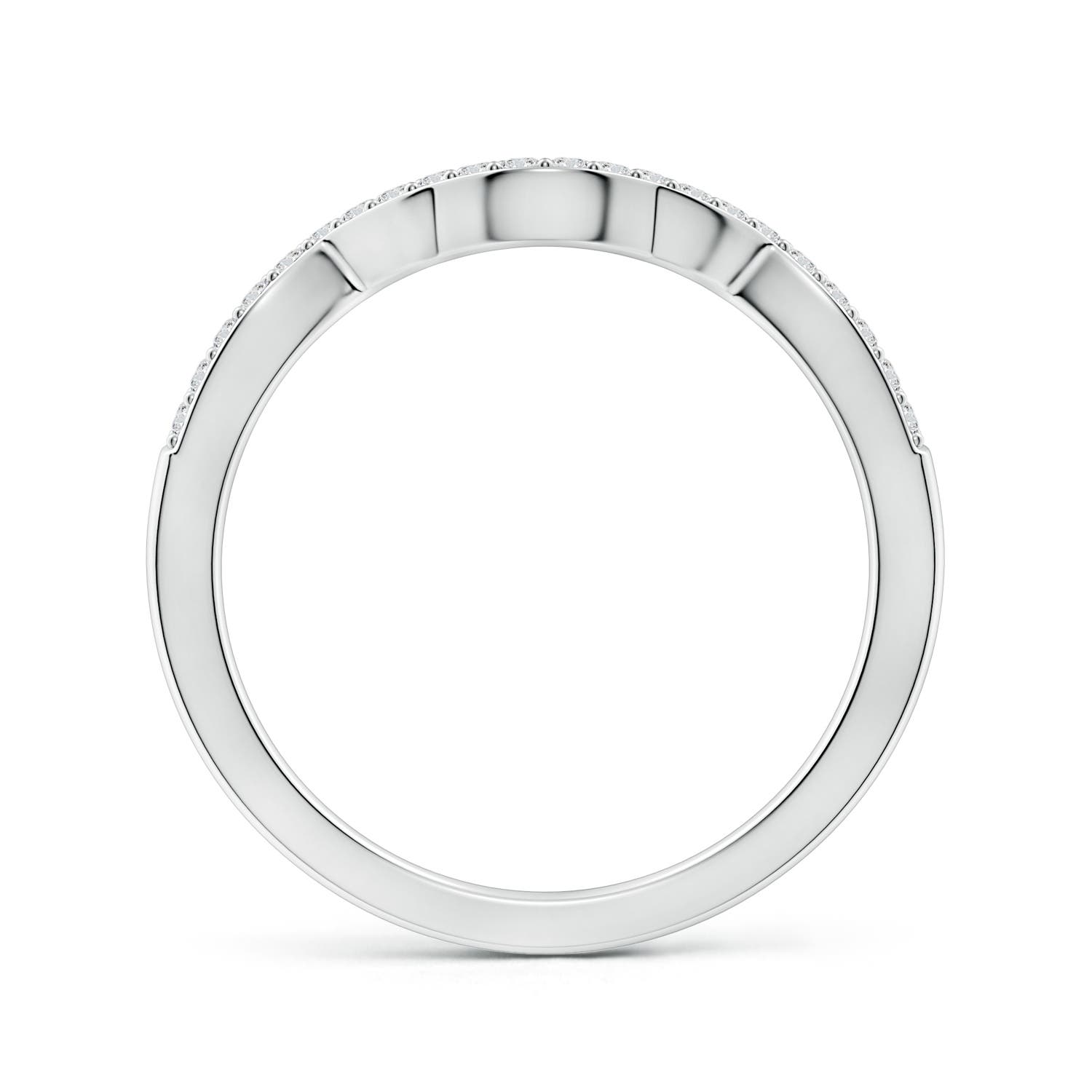 1.1mm HSI2 Diamond Half Eternity Curved Wedding Ring in 18K White Gold
