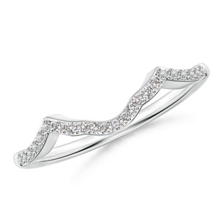1.1mm II1 Diamond Half Eternity Curved Wedding Ring in White Gold