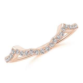 1.3mm II1 Diamond Half Eternity Curved Wedding Ring in Rose Gold
