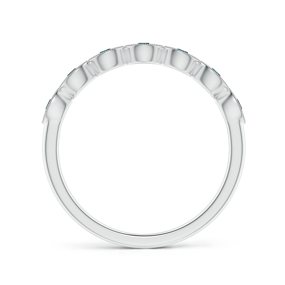 1.9mm AA Pave Set Round Enhanced Blue Diamond Milgrain Wedding Ring in P950 Platinum side 199