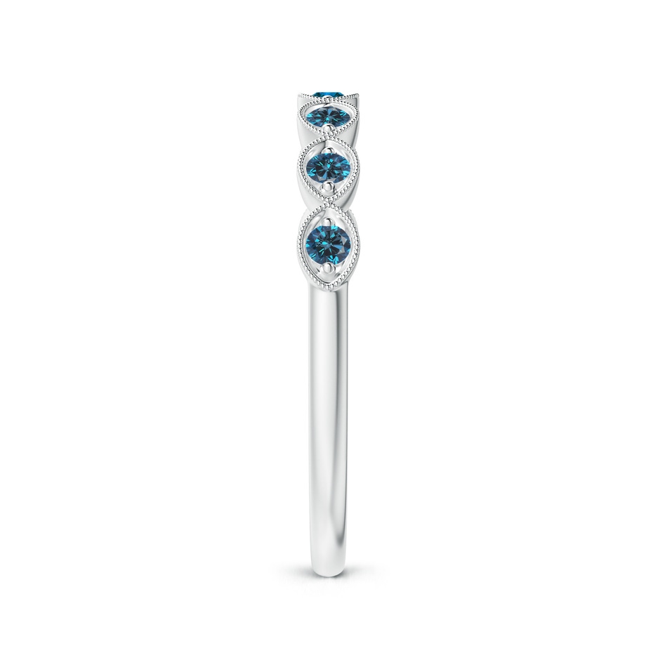 1.9mm AAA Pave Set Round Enhanced Blue Diamond Milgrain Wedding Ring in P950 Platinum side 299