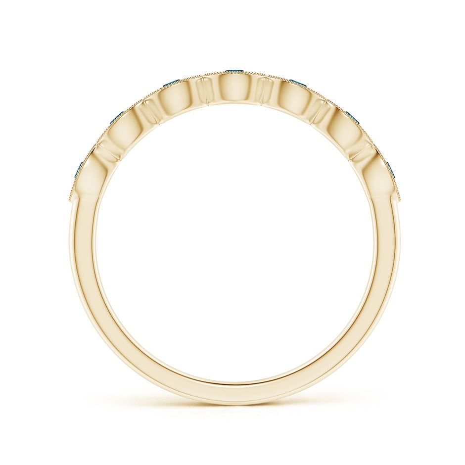 1.9mm AAA Pave Set Round Enhanced Blue Diamond Milgrain Wedding Ring in Yellow Gold side 199