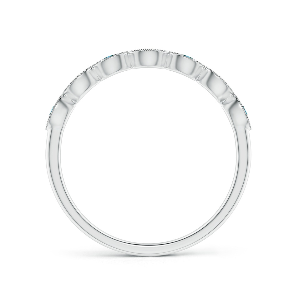 1.5mm AA Pave Set Round Blue Diamond Milgrain Wedding Ring in White Gold side 199