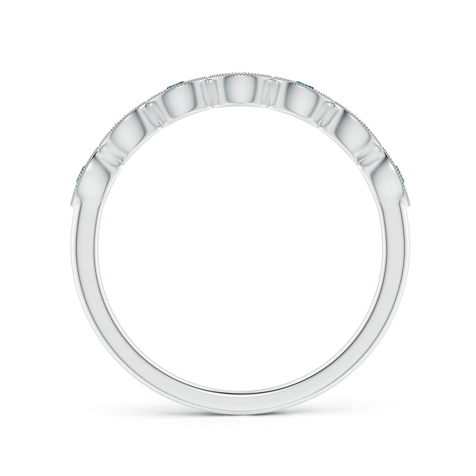1.9mm AA Pave Set Round Blue Diamond Milgrain Wedding Ring in White Gold side 199