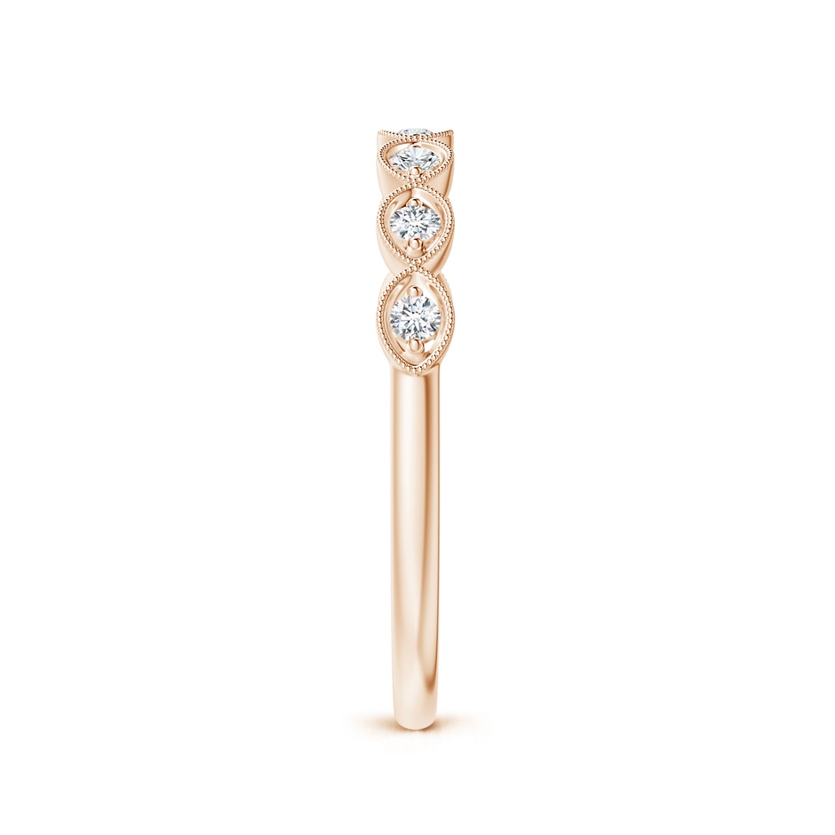 1.5mm GVS2 Pave Set Round Diamond Milgrain Wedding Ring in Rose Gold side 299