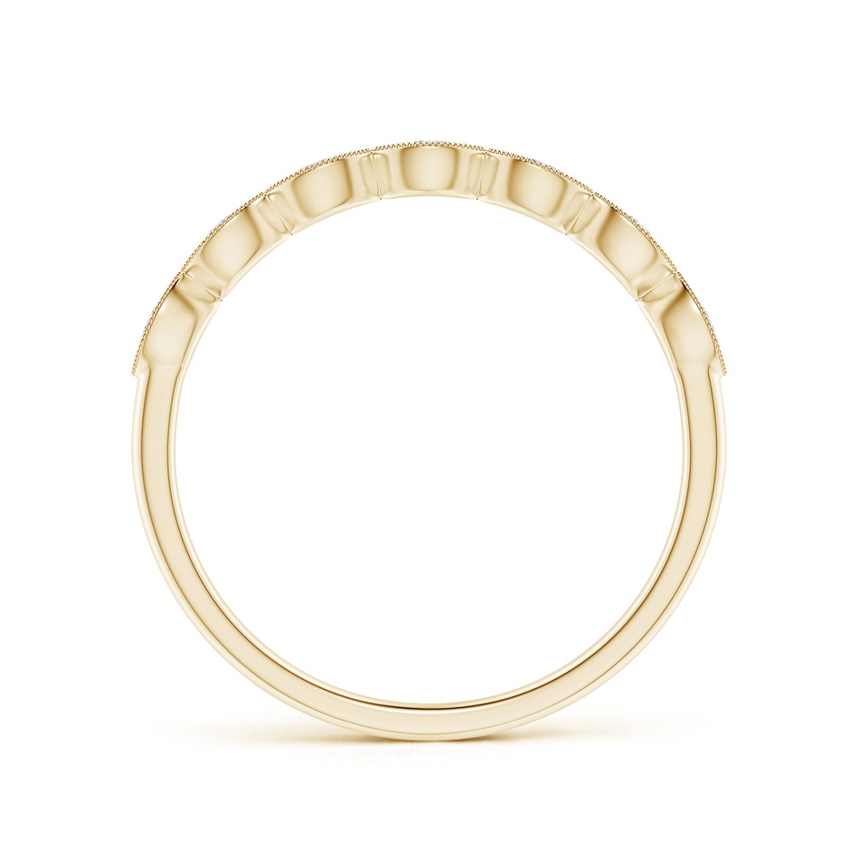 1.5mm HSI2 Pave Set Round Diamond Milgrain Wedding Ring in 9K Yellow Gold side 199
