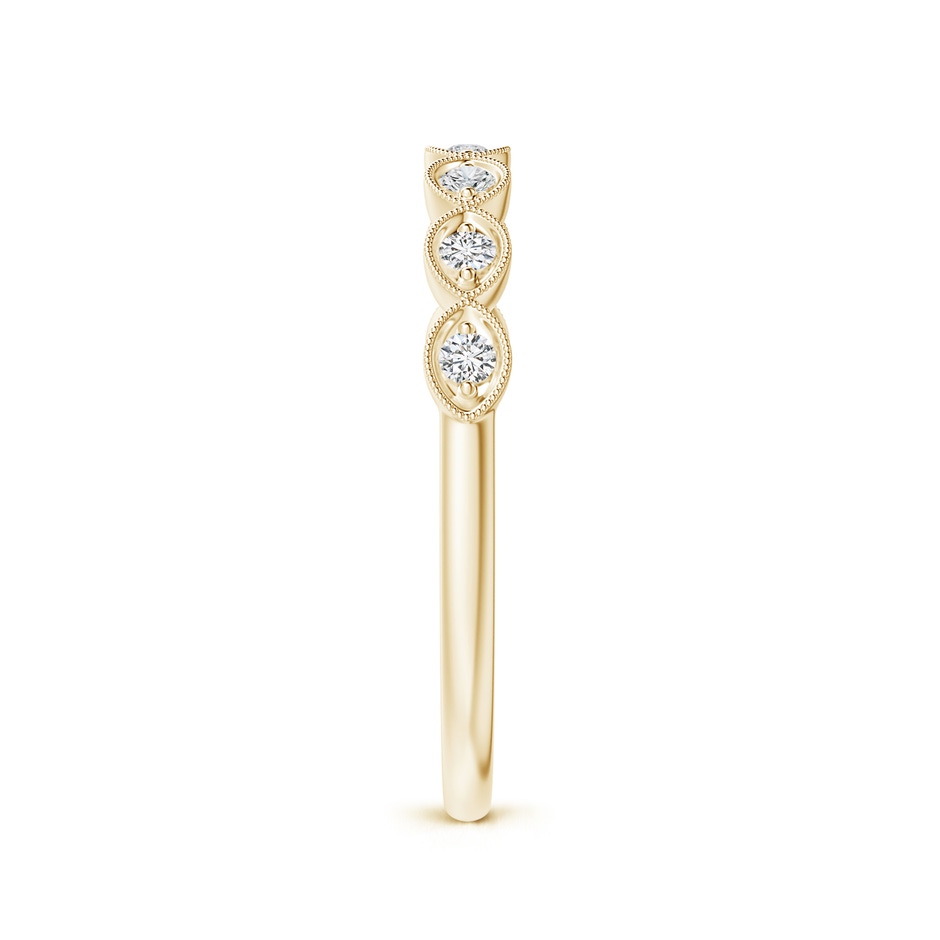 1.5mm HSI2 Pave Set Round Diamond Milgrain Wedding Ring in 9K Yellow Gold side 299