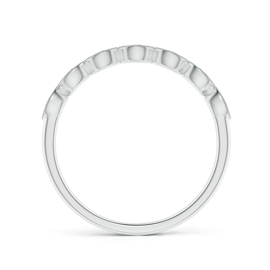 1.5mm KI3 Pave Set Round Diamond Milgrain Wedding Ring in S999 Silver side 199