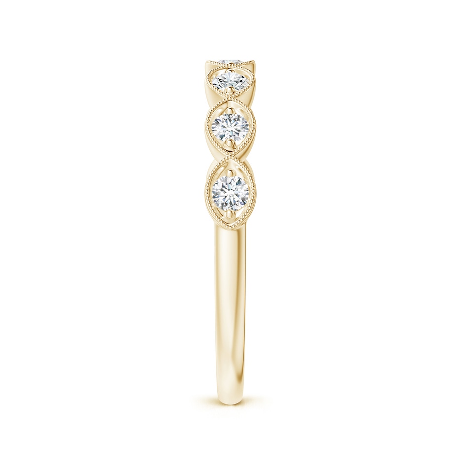 2.2mm GVS2 Pave Set Round Diamond Milgrain Wedding Ring in 18K Yellow Gold side 299