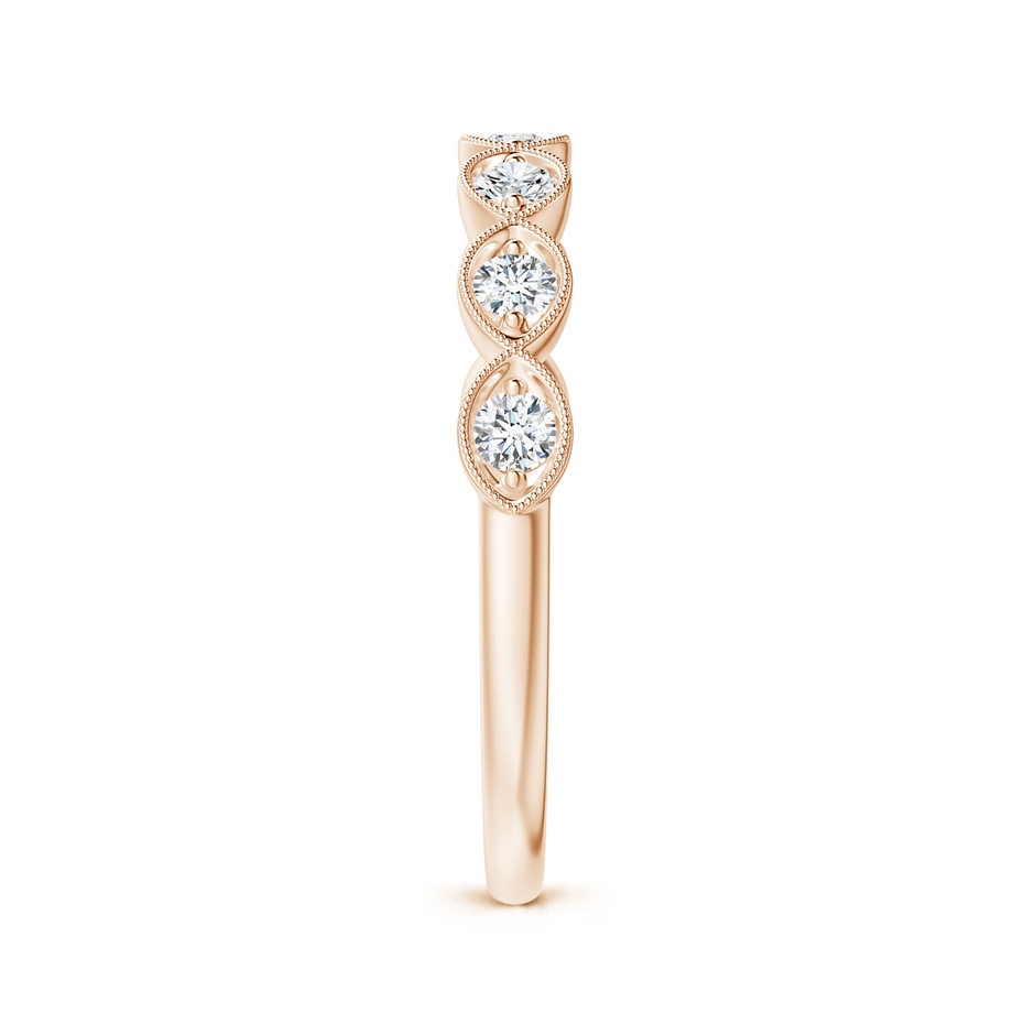 2.2mm GVS2 Pave Set Round Diamond Milgrain Wedding Ring in Rose Gold side 299