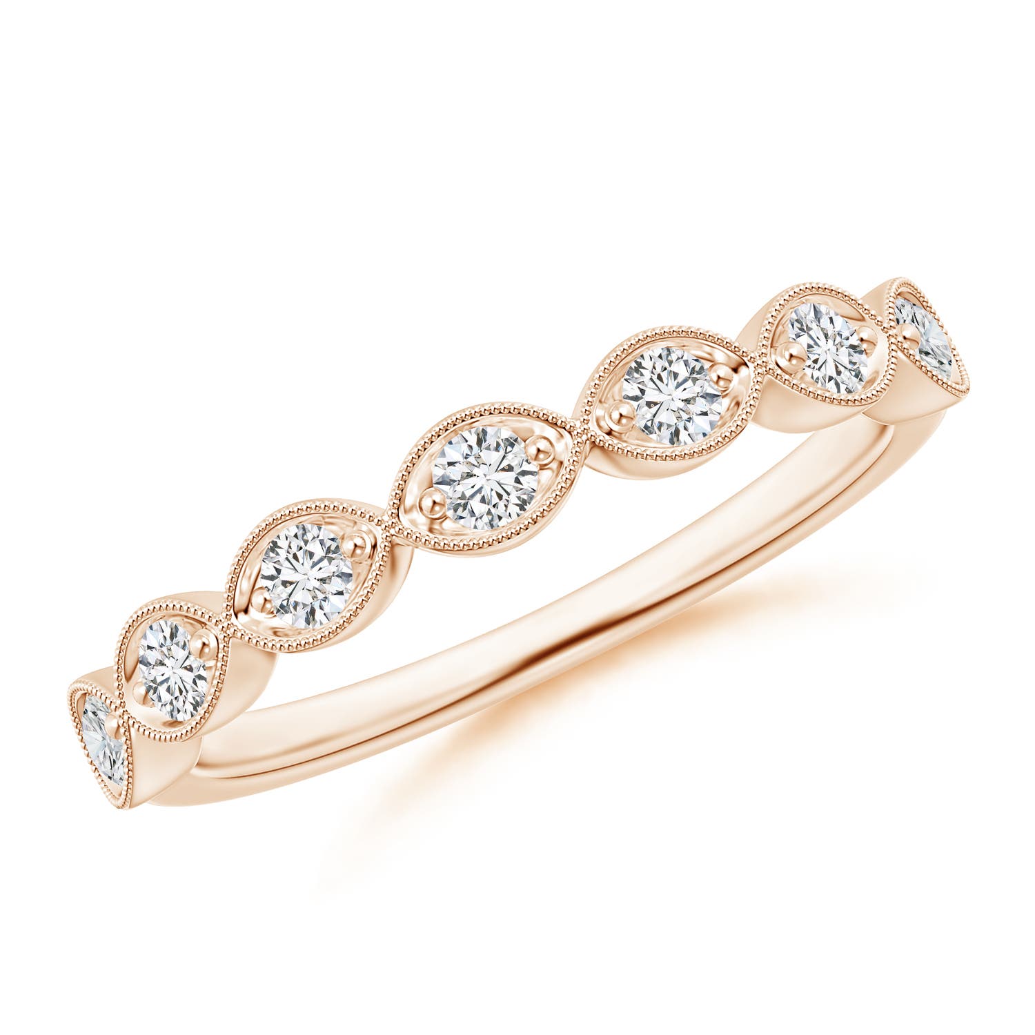 Lab-Grown Diamond V-Shaped Contoured Wedding Ring