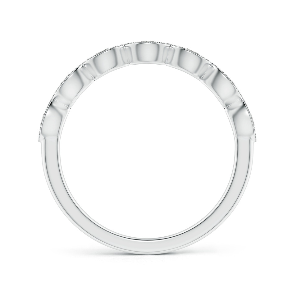 2.2mm KI3 Pave Set Round Diamond Milgrain Wedding Ring in S999 Silver side 199