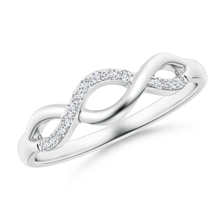 1.1mm GVS2 Single Sided Diamond Criss-Cross Infinity Ring in S999 Silver 