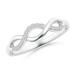 1.1mm HSI2 Single Sided Diamond Criss-Cross Infinity Ring in 9K White Gold