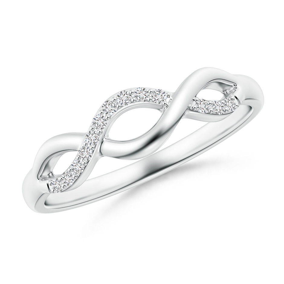 1.1mm HSI2 Single Sided Diamond Criss-Cross Infinity Ring in S999 Silver 