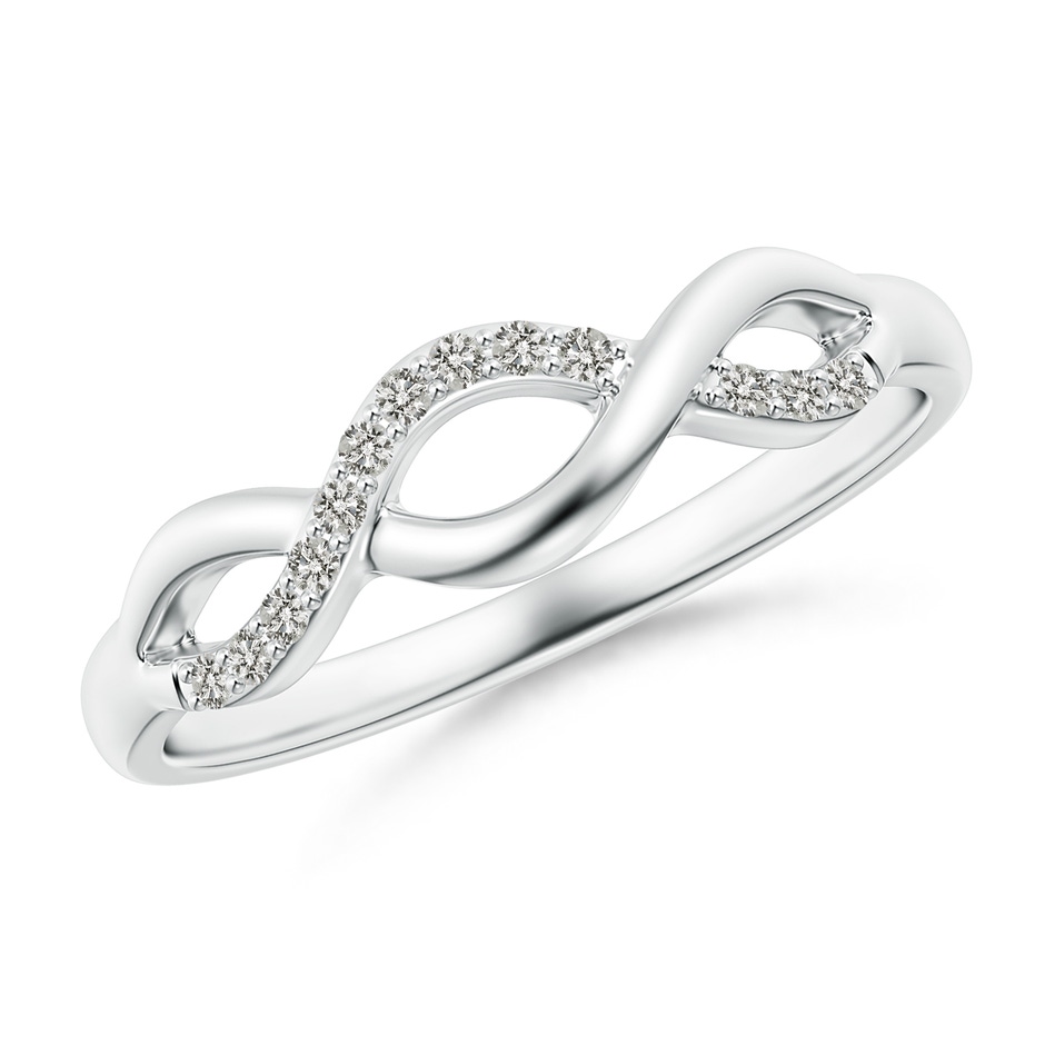 1.1mm KI3 Single Sided Diamond Criss-Cross Infinity Ring in S999 Silver 