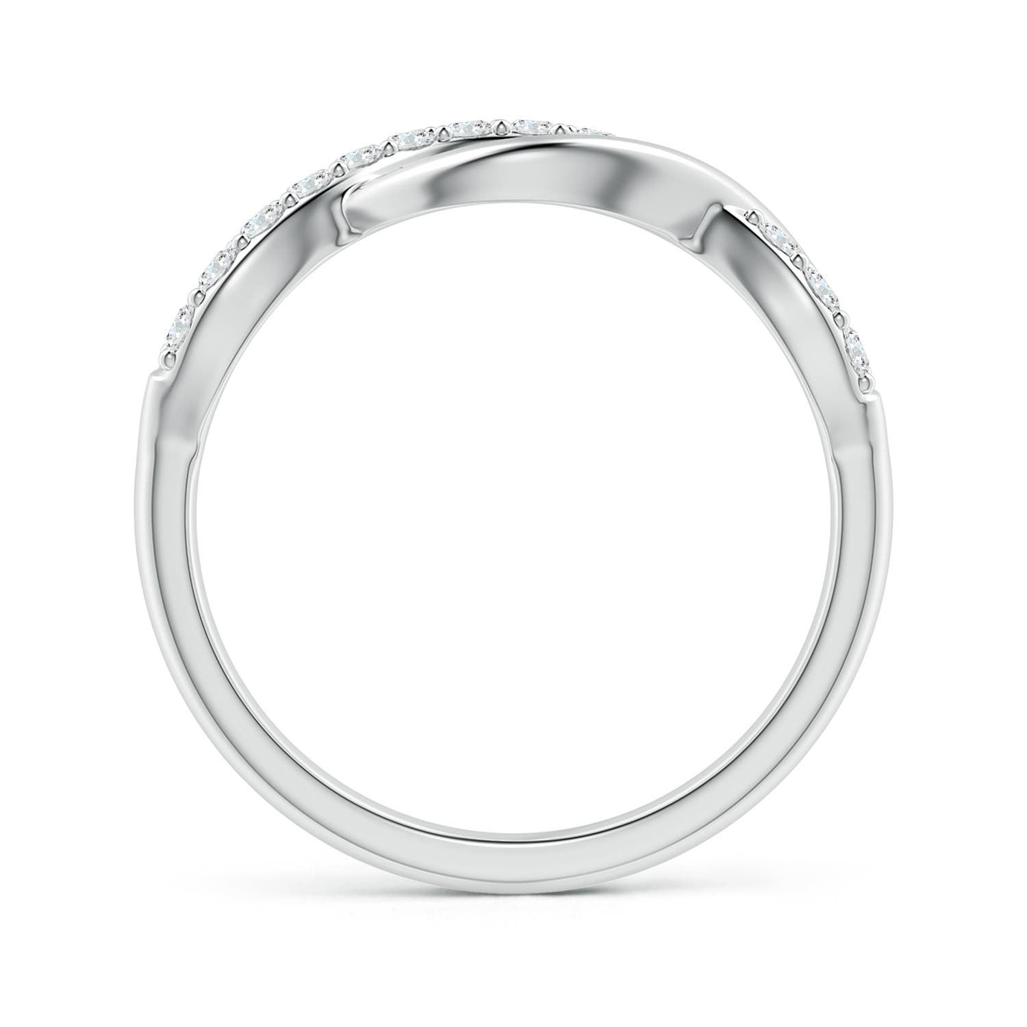 Single Sided Diamond Criss-Cross Infinity Ring in 18K White
