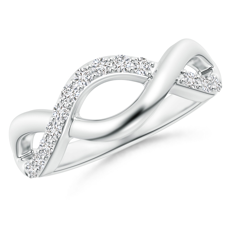 1.65mm HSI2 Single Sided Diamond Criss-Cross Infinity Ring in S999 Silver 