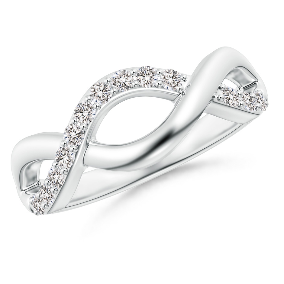 1.65mm IJI1I2 Single Sided Diamond Criss-Cross Infinity Ring in S999 Silver 