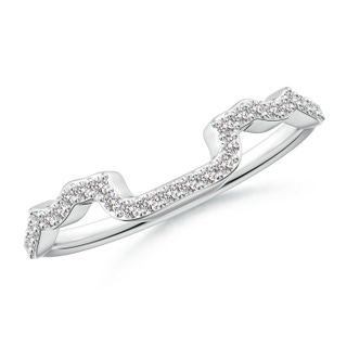 1.1mm IJI1I2 Diamond Wavy Comfort Fit Wedding Ring in S999 Silver