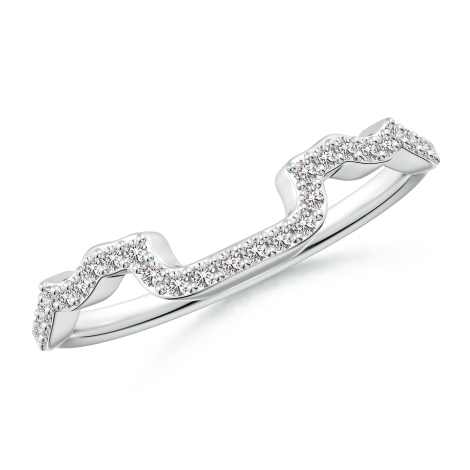 1.1mm IJI1I2 Diamond Wavy Comfort Fit Wedding Ring in S999 Silver 