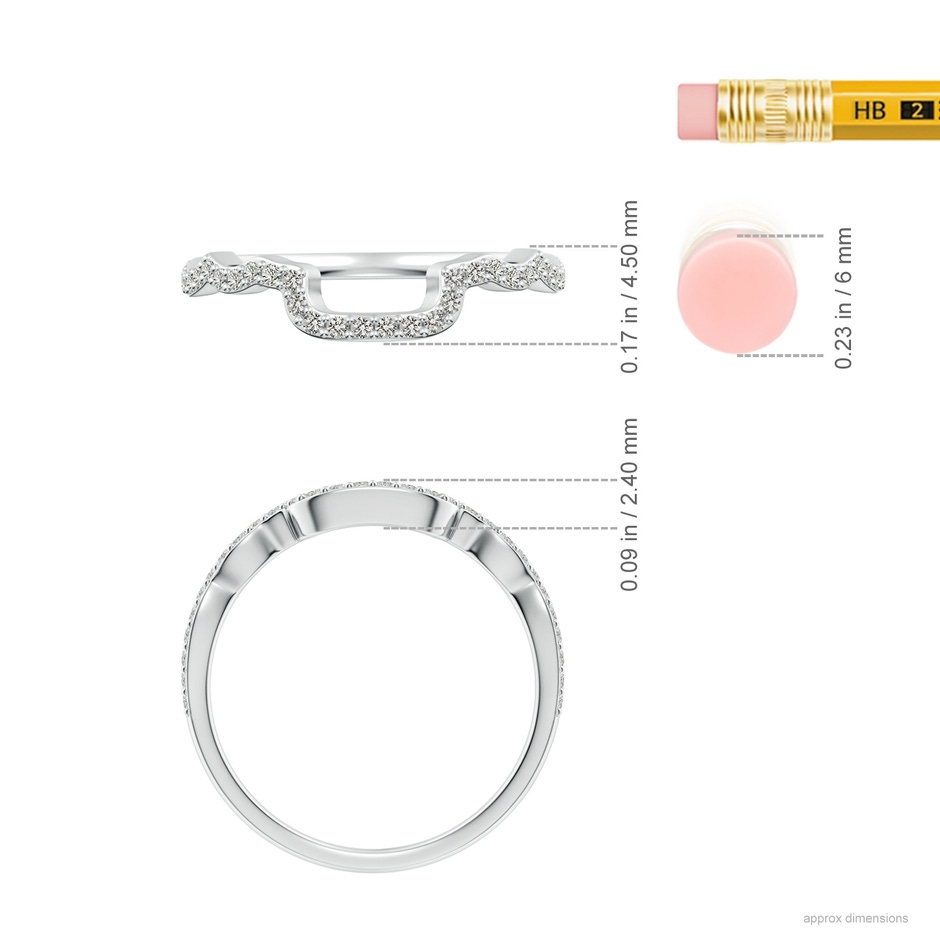 1.1mm KI3 Diamond Wavy Comfort Fit Wedding Ring in S999 Silver ruler