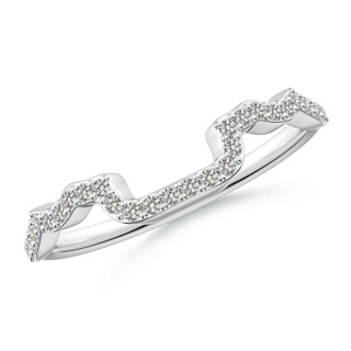 1.1mm KI3 Diamond Wavy Comfort Fit Wedding Ring in White Gold